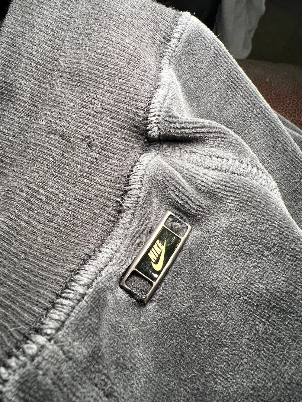 Nike Vintage Dark Gray Velour Joggers Drawstring *See Pictures for actual Size